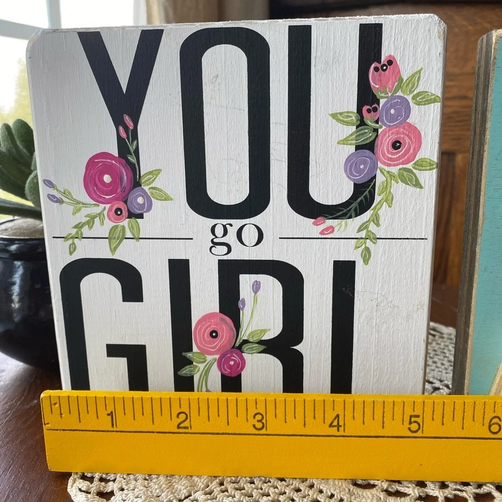 2 Wooden Hand Painted Signs EUC